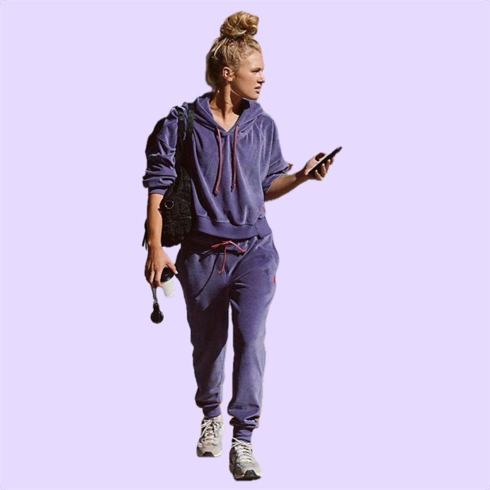NWT Free People Movement Undefeated Velour Set Graphite Size XL $198 Sold Out
